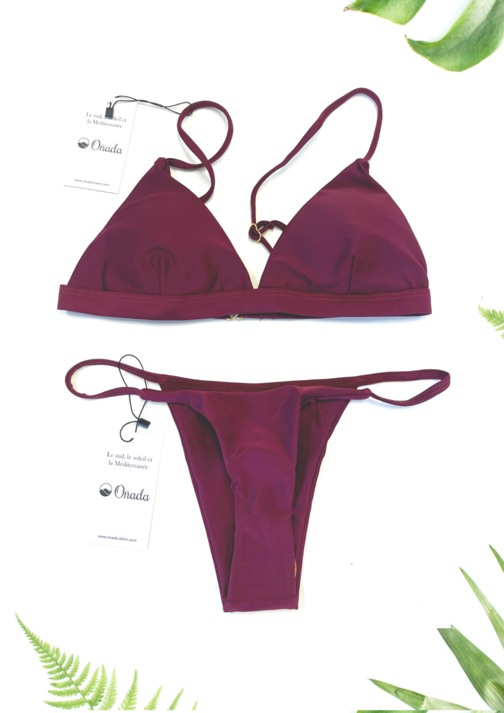 Paulilles Bikini 2 pièces triangle bordeaux Onada Bikini